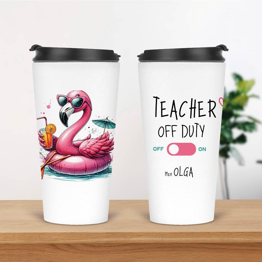 Ποτήρι Θερμός 480ml “Teacher off duty flamingo”