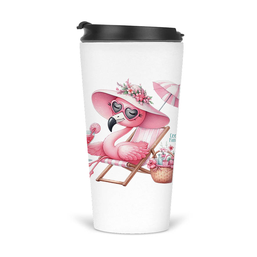 Ποτήρι Θερμός 480ml “Teacher off duty floral flamingo”