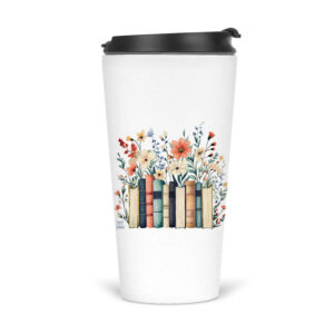 Ποτήρι Θερμός 480ml Για τη δασκάλα “Βιβλία floral”