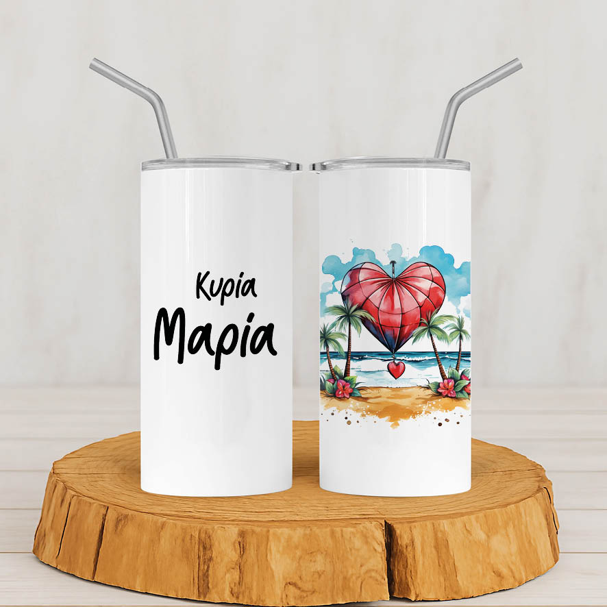 Ποτήρι Θερμός με καλαμάκι 480ml Για τη δασκάλα “Αερόστατο καρδιά”