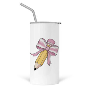 Ποτήρι Θερμός με καλαμάκι 480ml Για τη δασκάλα “Μολύβι με φιόγκο”