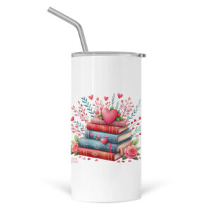 Ποτήρι Θερμός με καλαμάκι 480ml Για τη δασκάλα “Βιβλία με καρδιά”