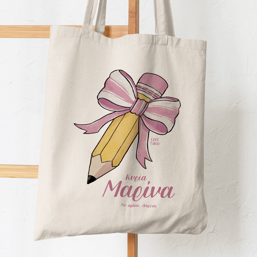 Σετ tote bag και νεσεσέρ “Μολύβι με φιόγκο”