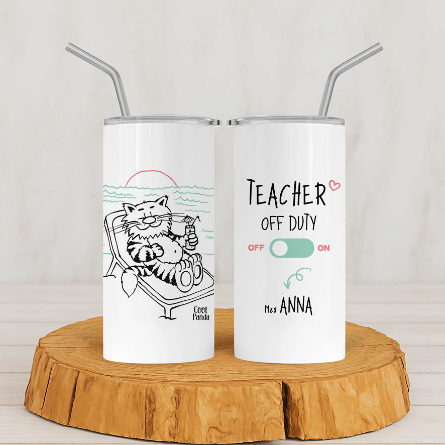 Ποτήρι Θερμός με καλαμάκι 480ml “Teacher off duty”