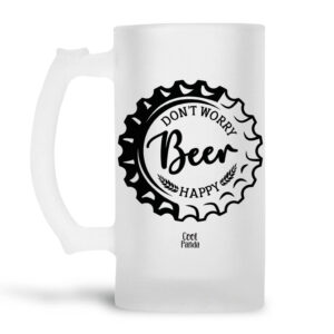 Γυάλινο ποτήρι μπύρας ”Don’t worry, Beer Happy”