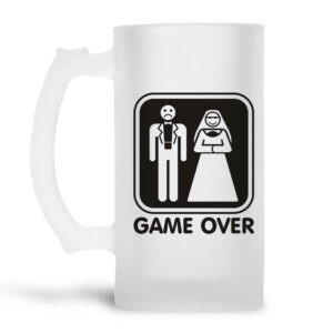 Γυάλινο ποτήρι μπύρας ”Game Over”