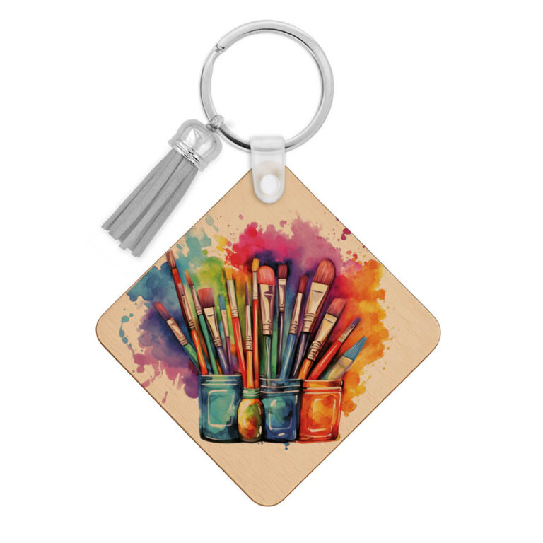 Ξύλινο Μπρελόκ για τη δασκάλα “Εικαστικά”