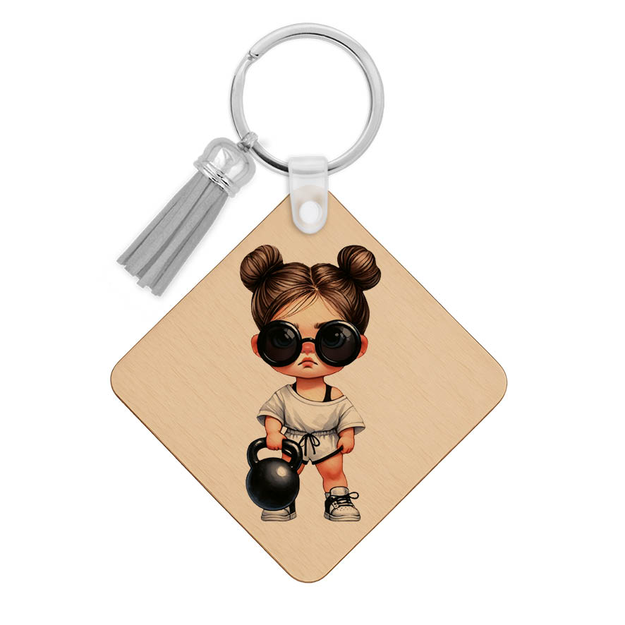 Ξύλινο Μπρελόκ για τη δασκάλα “Γυμναστική”