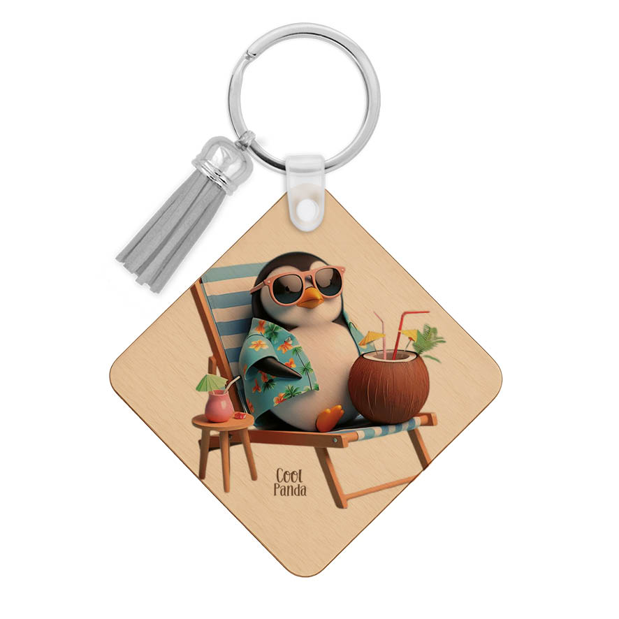 Ξύλινο Μπρελόκ “Τeacher off duty Πιγκουίνος”