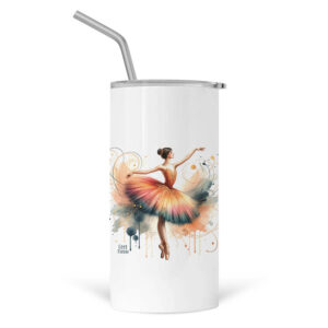 Ποτήρι Θερμός με καλαμάκι 480ml Για τη δασκάλα “Ballerina”
