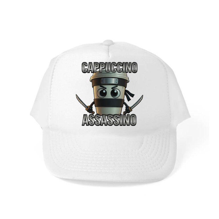 Καπέλο παιδικό πεντάφυλλο τζόκεϊ Brainrot Collection “Cappuccino Assassino”