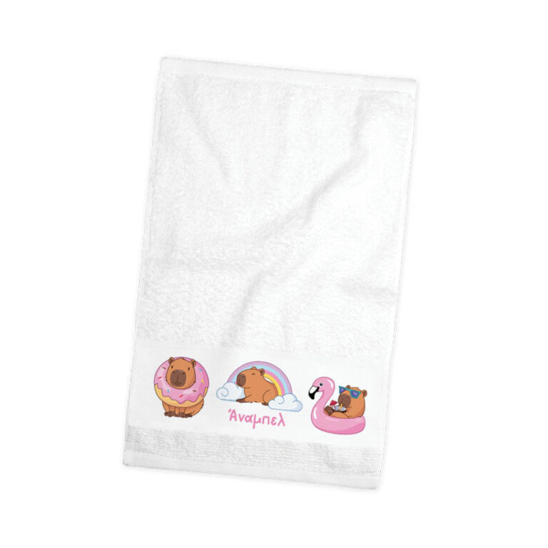 Πετσέτα χεριών βαμβακερή “Capybara Pink”