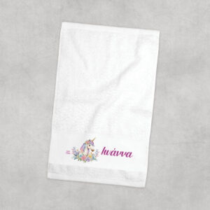 Πετσέτα χεριών βαμβακερή “Floral Μονόκερος”