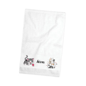 Πετσέτα χεριών βαμβακερή “Γατούλες και σκυλάκια”