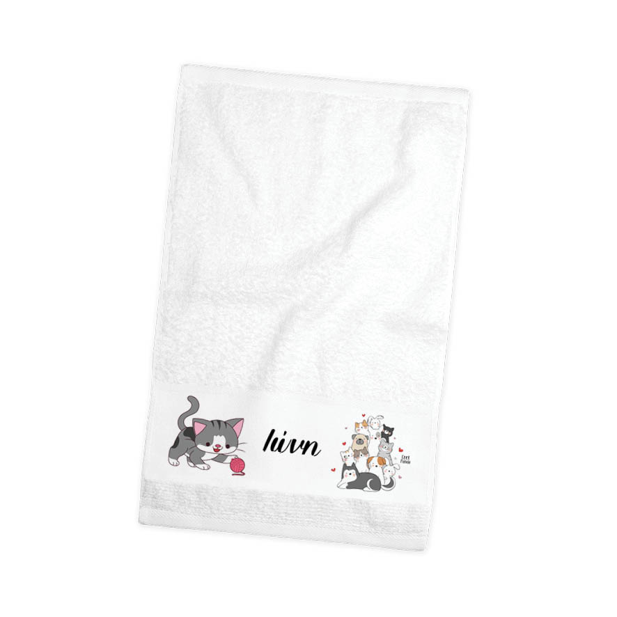 Πετσέτα χεριών βαμβακερή “Γατούλες και σκυλάκια”