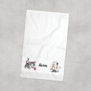 Πετσέτα χεριών βαμβακερή “Γατούλες και σκυλάκια”