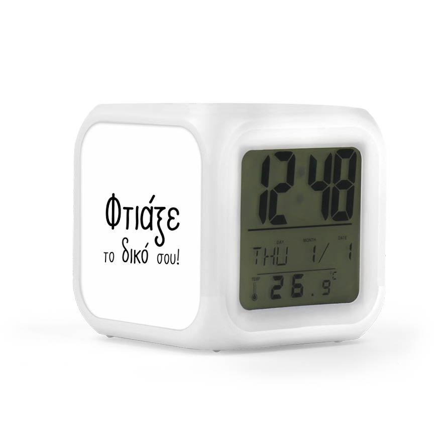 Ψηφιακό Ρολόι Ξυπνητήρι με LED Φως με δική σου εκτύπωση