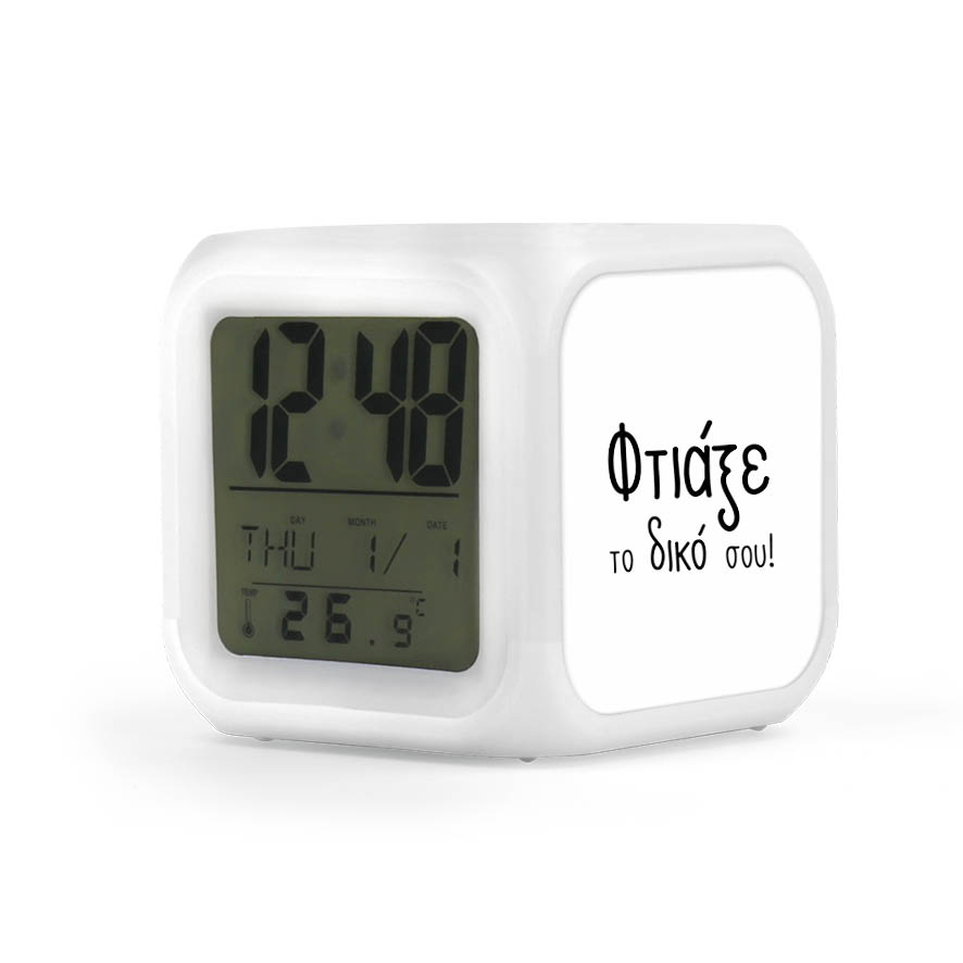 Ψηφιακό Ρολόι Ξυπνητήρι με LED Φως με δική σου εκτύπωση