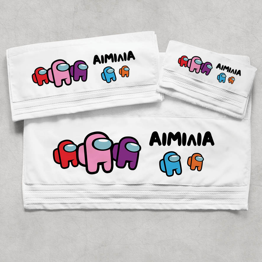 Πετσέτες βαμβακερές σετ “Among us” girl