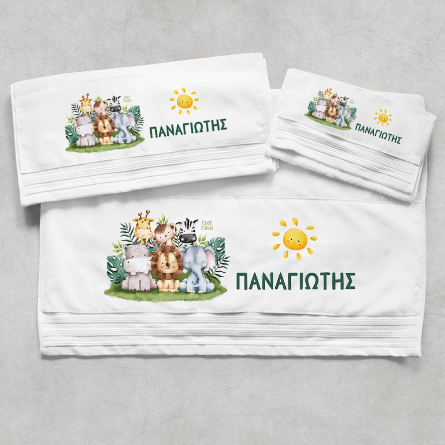 Πετσέτες βαμβακερές σετ “Animals”