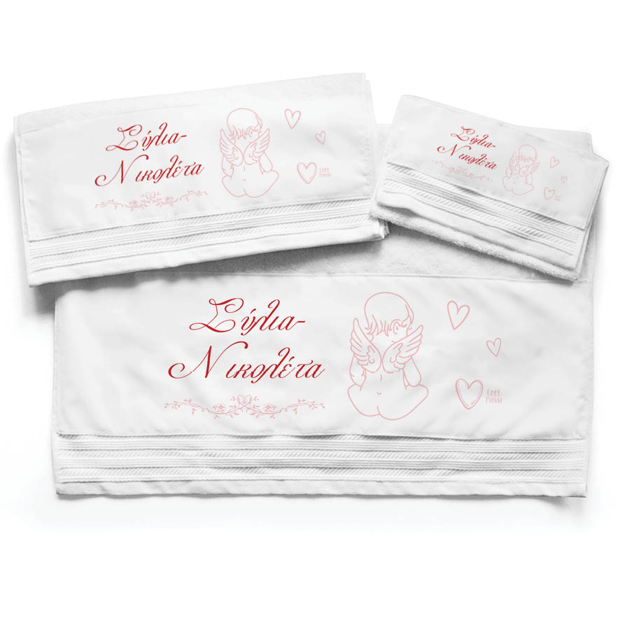 Πετσέτες βαμβακερές σετ “Μωρό Αγγελάκι”