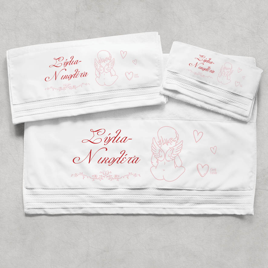 Πετσέτες βαμβακερές σετ “Μωρό Αγγελάκι”