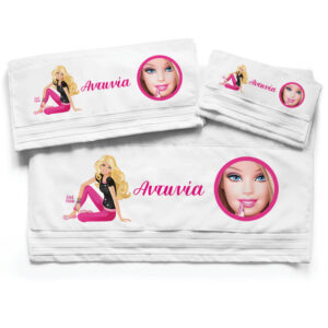 Πετσέτες βαμβακερές σετ “Barbie”
