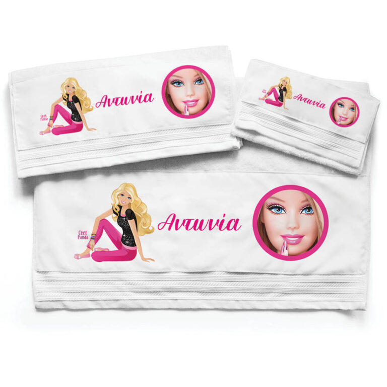Πετσέτες βαμβακερές σετ “Barbie”