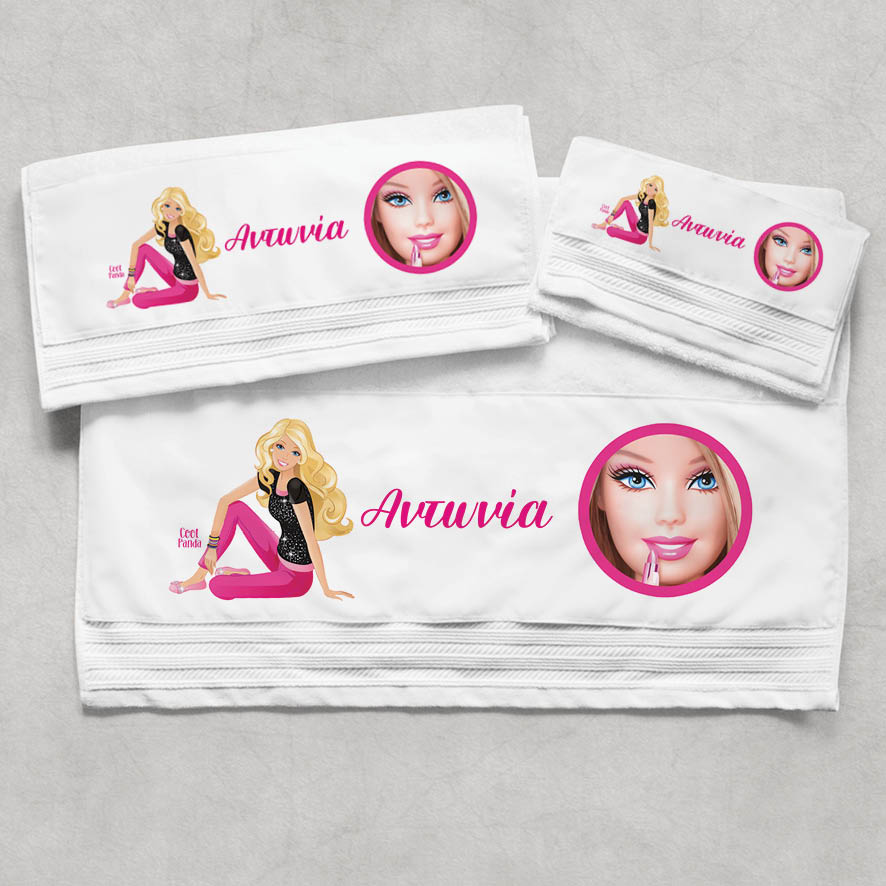 Πετσέτες βαμβακερές σετ “Barbie”