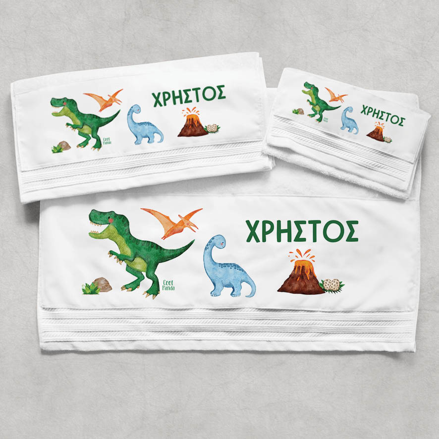 Πετσέτες βαμβακερές σετ “Δεινοσαυράκια”