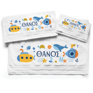Πετσέτες βαμβακερές σετ “Υποβρύχια”