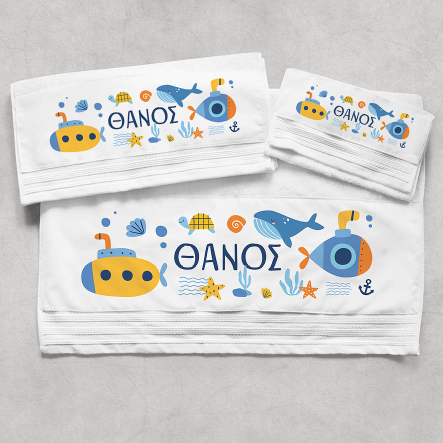 Πετσέτες βαμβακερές σετ “Υποβρύχια”