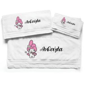 Πετσέτες βαμβακερές σετ “Kuromi Pink”