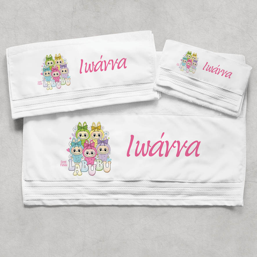 Πετσέτες βαμβακερές σετ “Labubu”