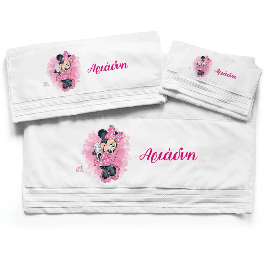 Πετσέτες βαμβακερές σετ “Minnie Mouse”