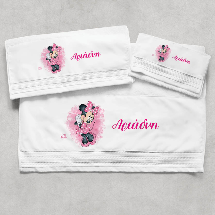Πετσέτες βαμβακερές σετ “Minnie Mouse”