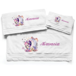 Πετσέτες βαμβακερές σετ “Μωβ Νεράιδα”