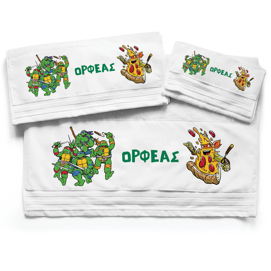 Πετσέτες βαμβακερές σετ “Χελωνονιτζάκια”