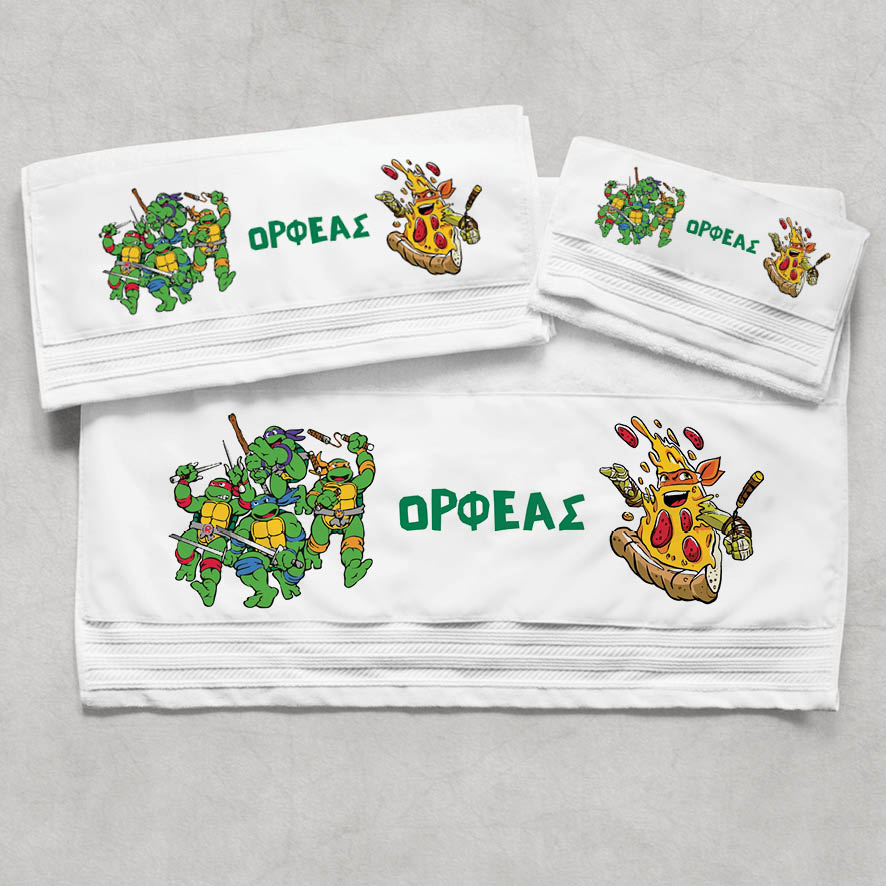 Πετσέτες βαμβακερές σετ “Χελωνονιτζάκια”