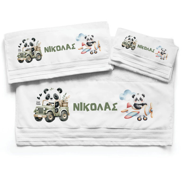 Πετσέτες βαμβακερές σετ “Panda”