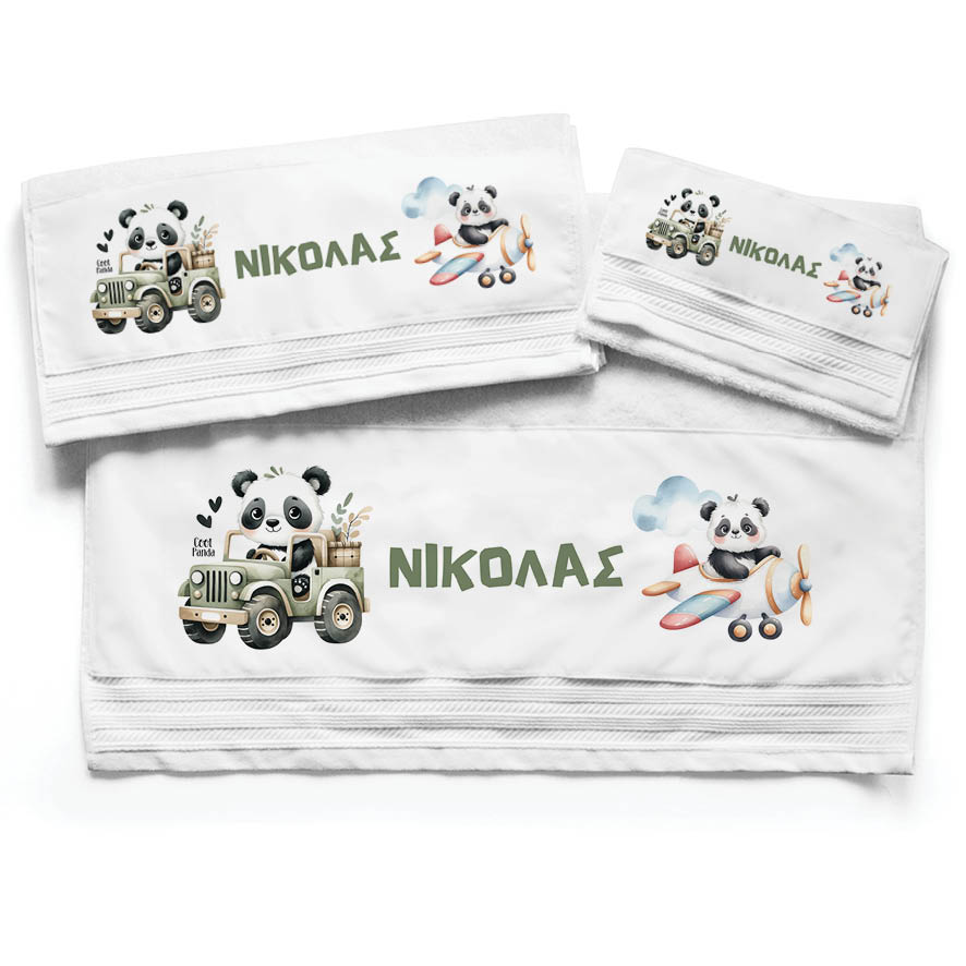 Πετσέτες βαμβακερές σετ “Panda”