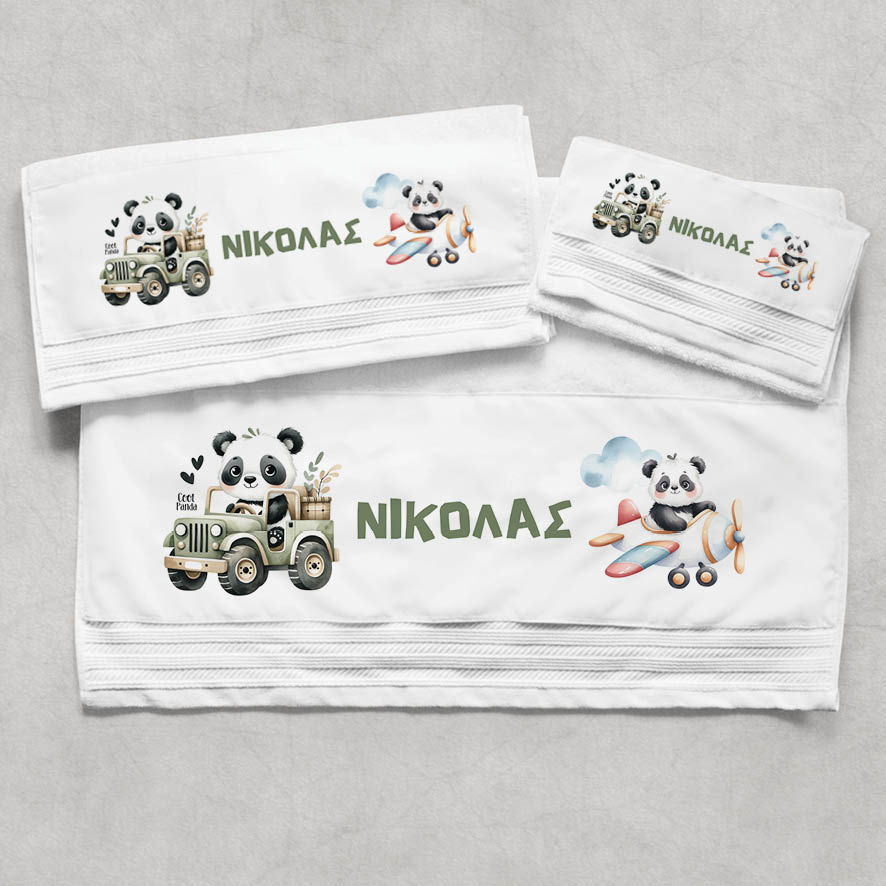 Πετσέτες βαμβακερές σετ “Panda”