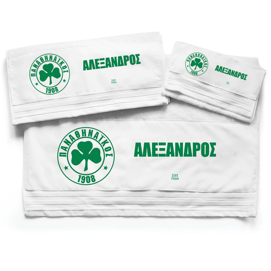 Πετσέτες βαμβακερές σετ “ΠΑΟ ποδόσφαιρο”