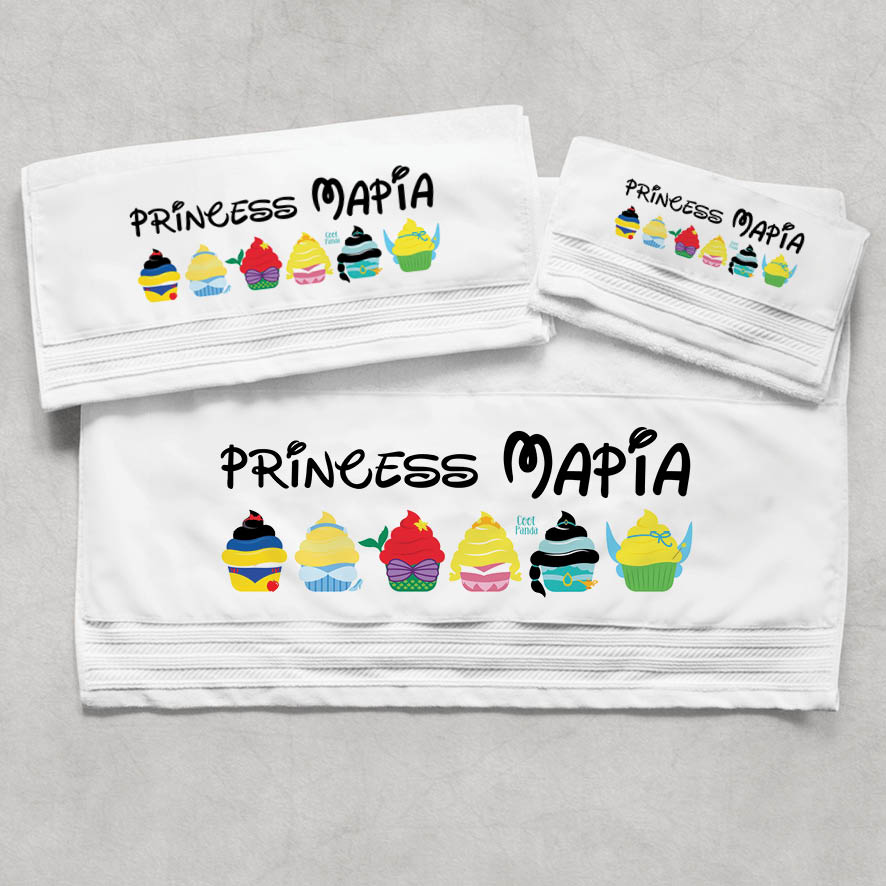 Πετσέτες βαμβακερές σετ “Πριγκίπισσες Cupcake”
