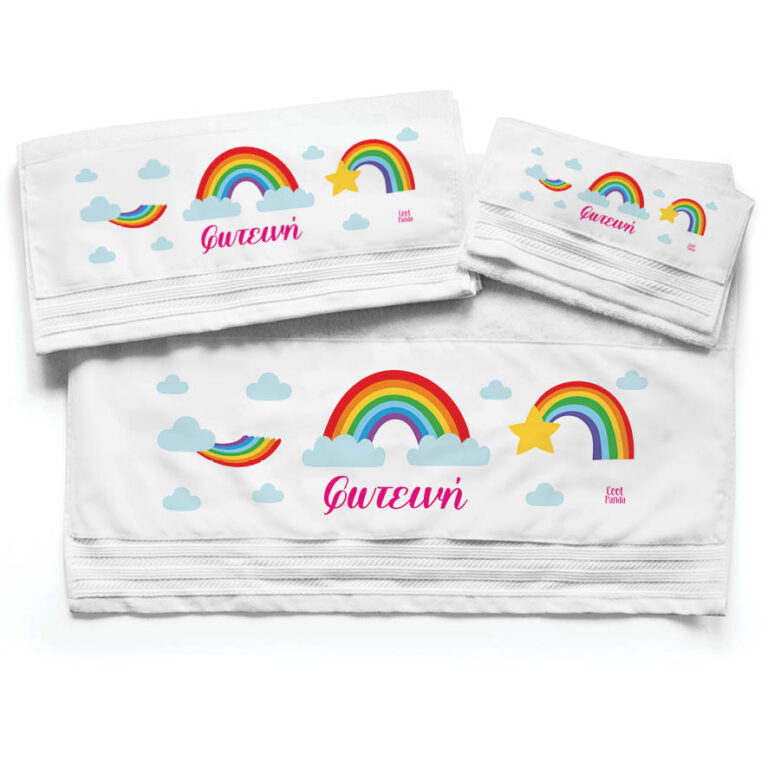 Πετσέτες βαμβακερές σετ “Ουράνιο τόξο”