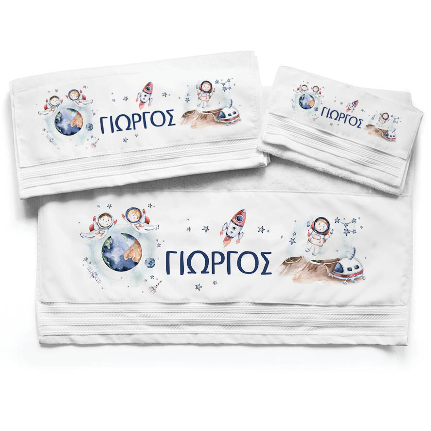 Πετσέτες βαμβακερές σετ “Watercolor Space”