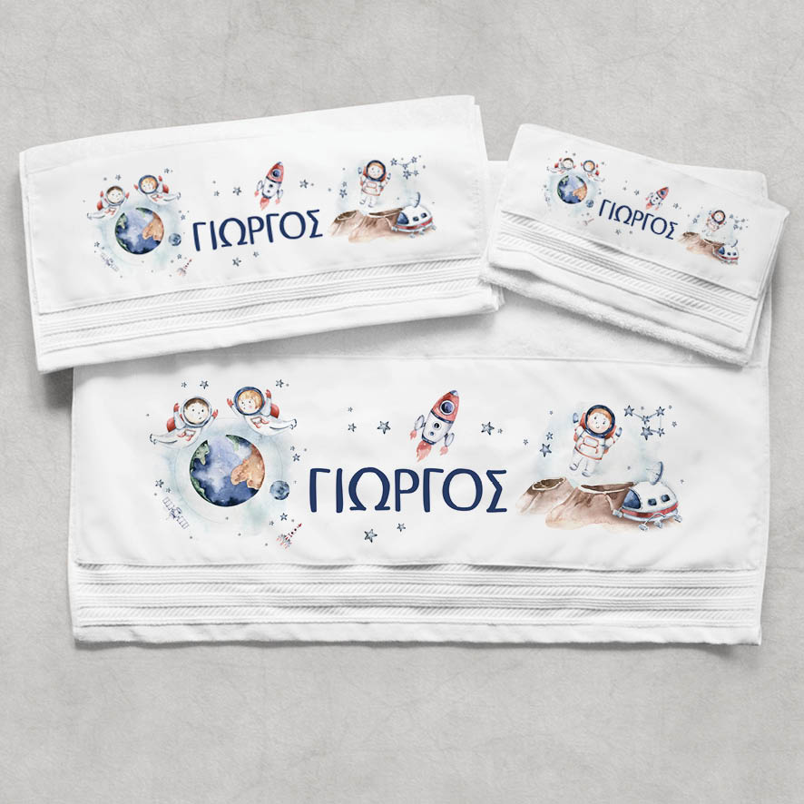 Πετσέτες βαμβακερές σετ “Watercolor Space”