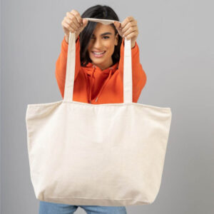 Τσάντα υφασμάτινη μεγάλη με φερμουάρ με δική σου εκτύπωση