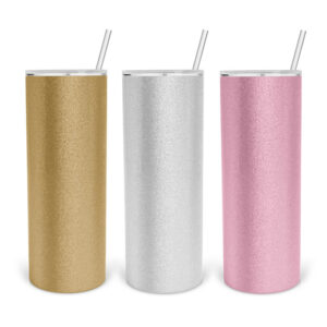 Ποτήρι θερμός Tumbler glitter 600ml με καλαμάκι με δική σου εκτύπωση