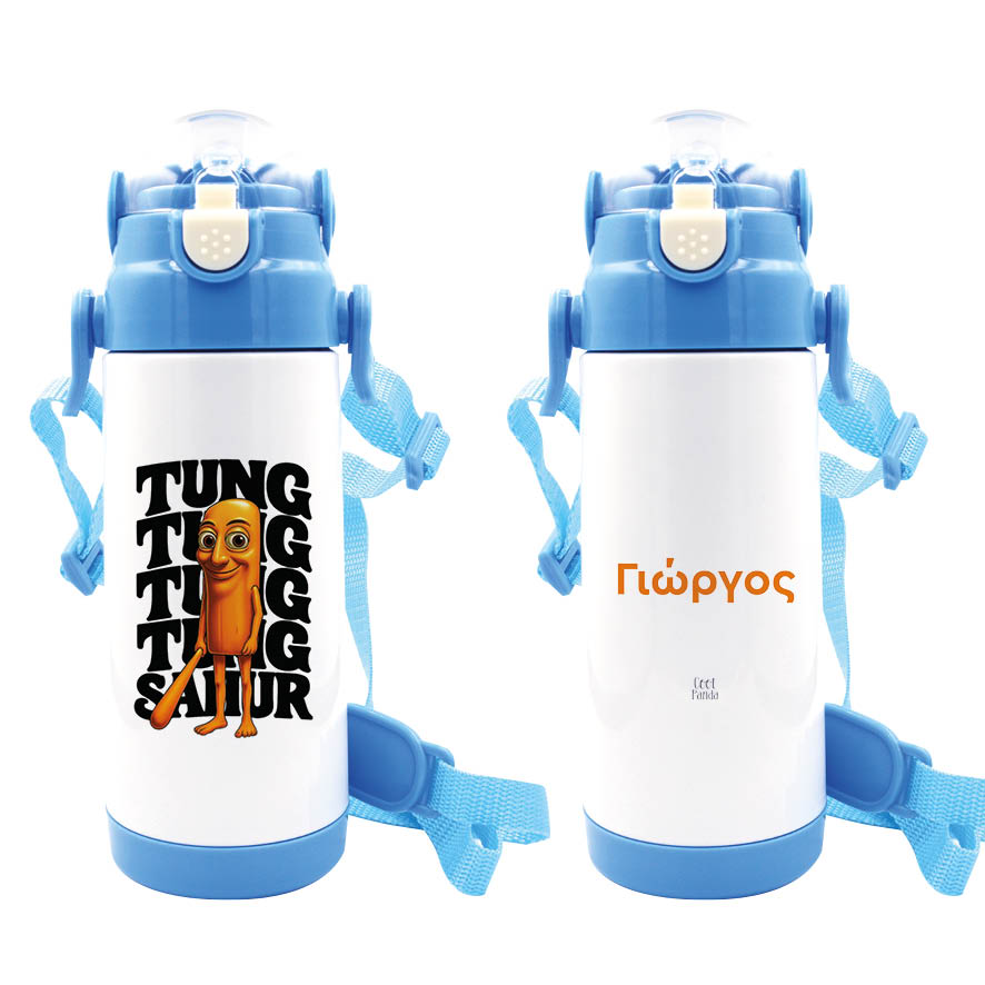 Μπουκάλι Θερμός 350ml με καλαμάκι Brainrot Collection “Tung Sahur”
